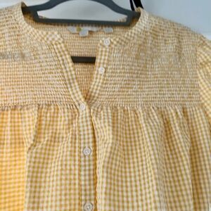 Boden Yellow Checkered Top